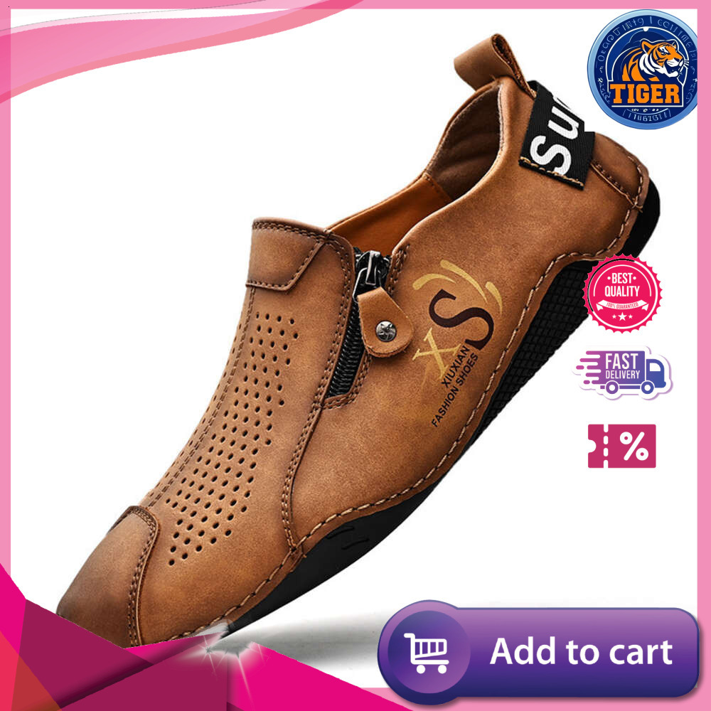 Ddmytiger Withdrawal And Italian Leakage Picking Of Real Leather For Men S Casual New Hollow Out Single Shoes Outdoor Shoes