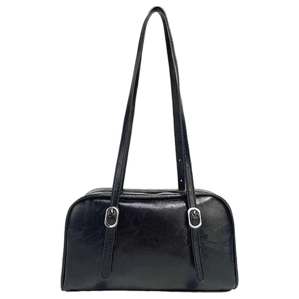 Vintage PU Leather Women Tote Handbag Fashion High Quality Shoulder Bag Large Capacity Chic Hobo Bag Designer Solid Underarm BagXJ250512