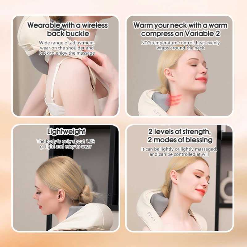 Electric Neck and Shoulder PainMassager for Spinal Pain Hot Compress Soothing Massage Neck Muscle Relaxation Massage ShawlW250512