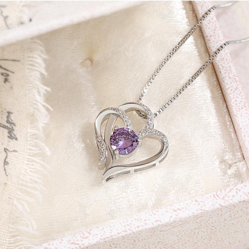 Romantic Jewelry Gift: Shiny Two-Toned Heart Necklaces Set