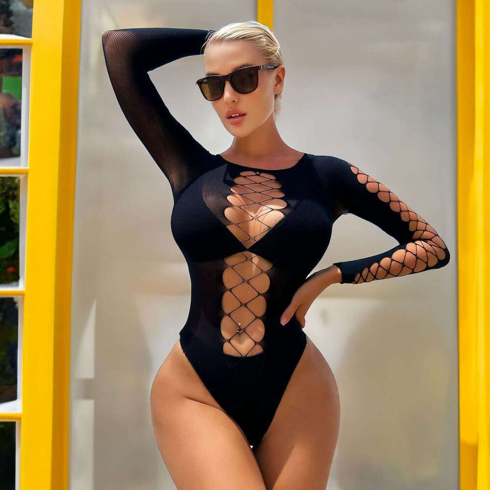 Patent Leather Sexy Lingerie Black No Take Off Hollow Out Bikini Tight And Sexy Lingerie Women S Opening Seductive Uniform Lingerie KQ
