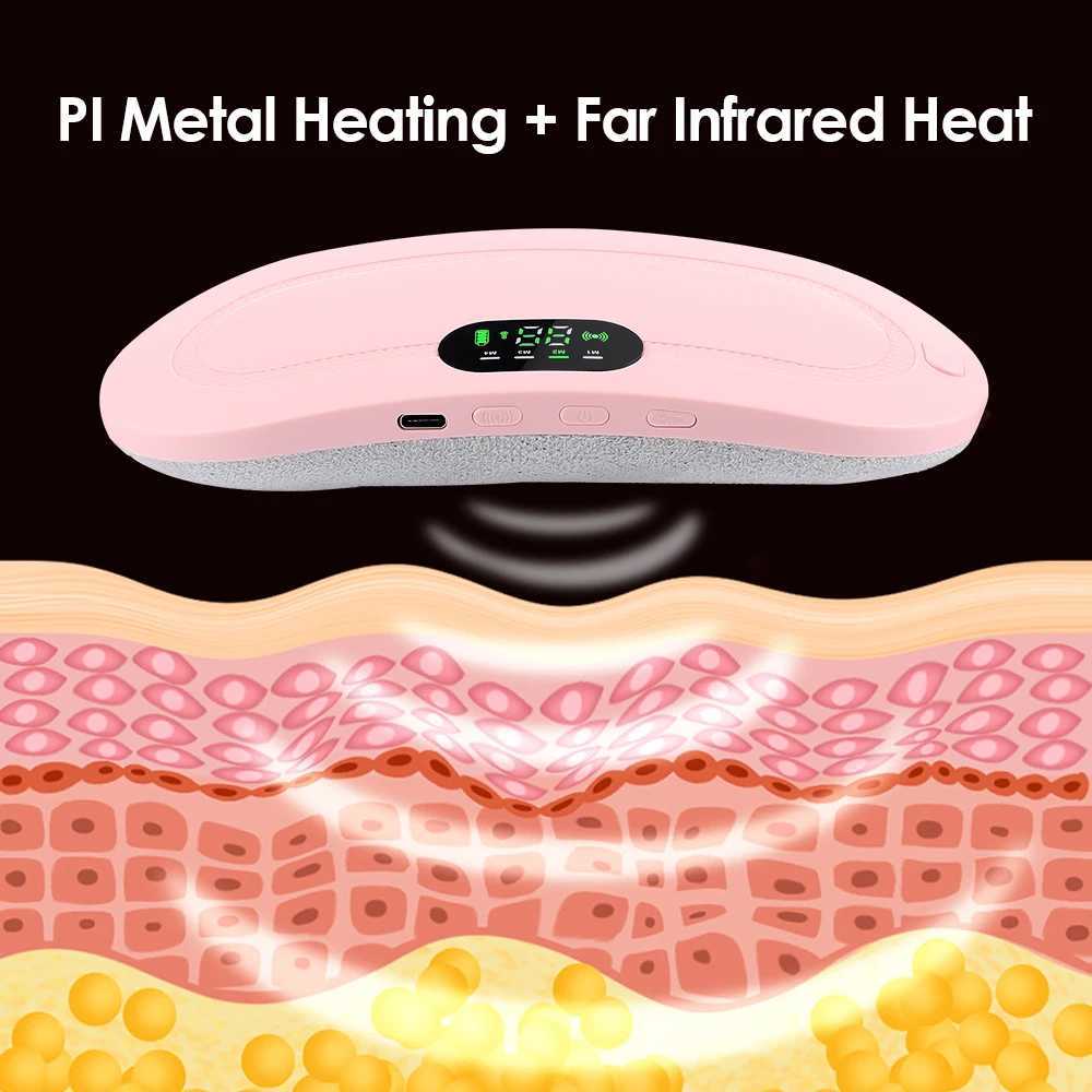 Menstrual Heating Pad Abdominal Massager Warm Palace Belt Waist Vibration Massage Device for Cramps Period Pain Relief DorpshipW250512