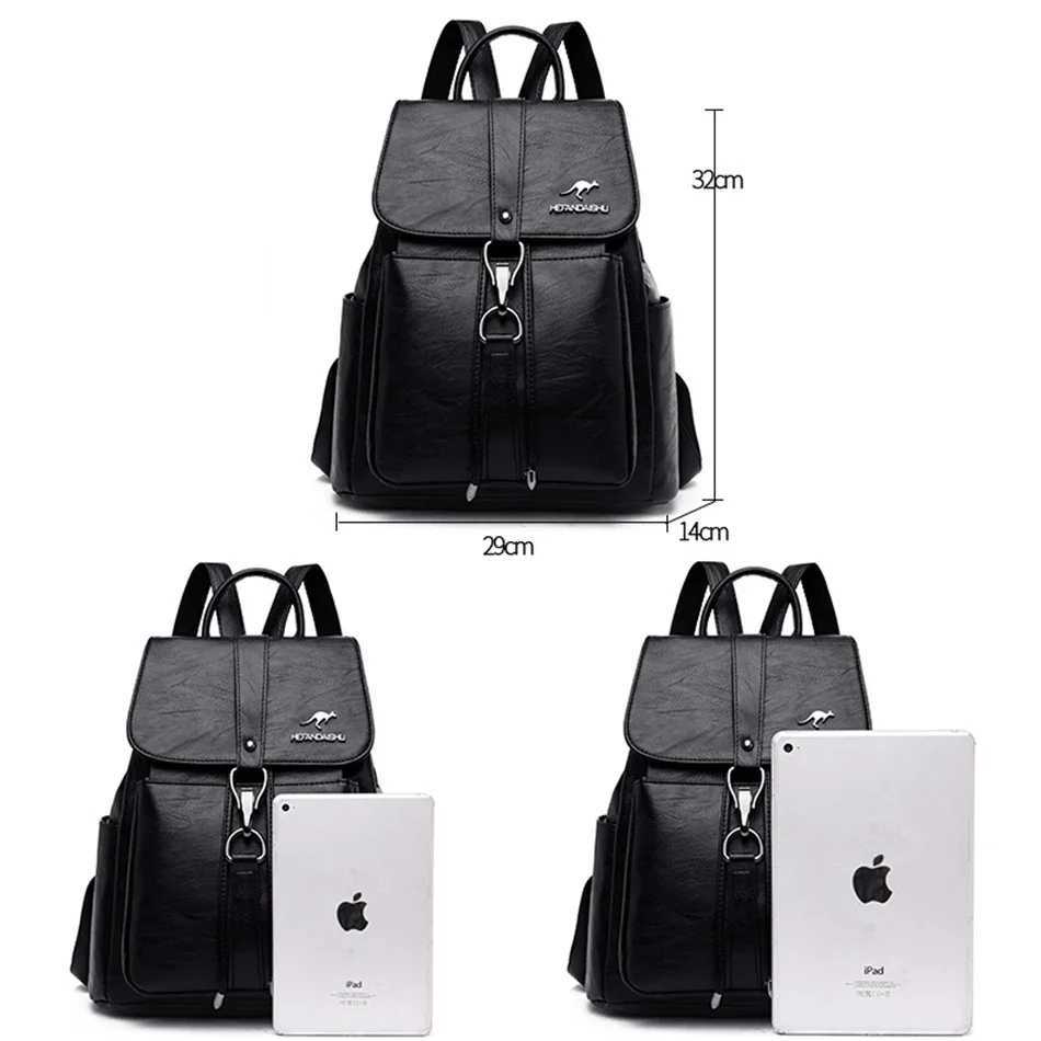 Bagpack Women Backpack Soft Leather Backpacks for Teenage s Female School Shoulder Bags for Women 2024 Mochila Sac Z250512
