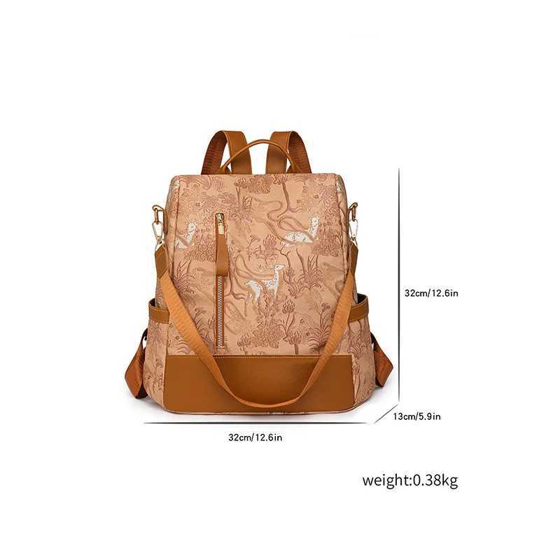 Fashion Anti theft Backpacks Woman Elegant Chinese Style Printed Lady PU Leather Bag Youth Womens BackpackAvailable in 4 color Z250512