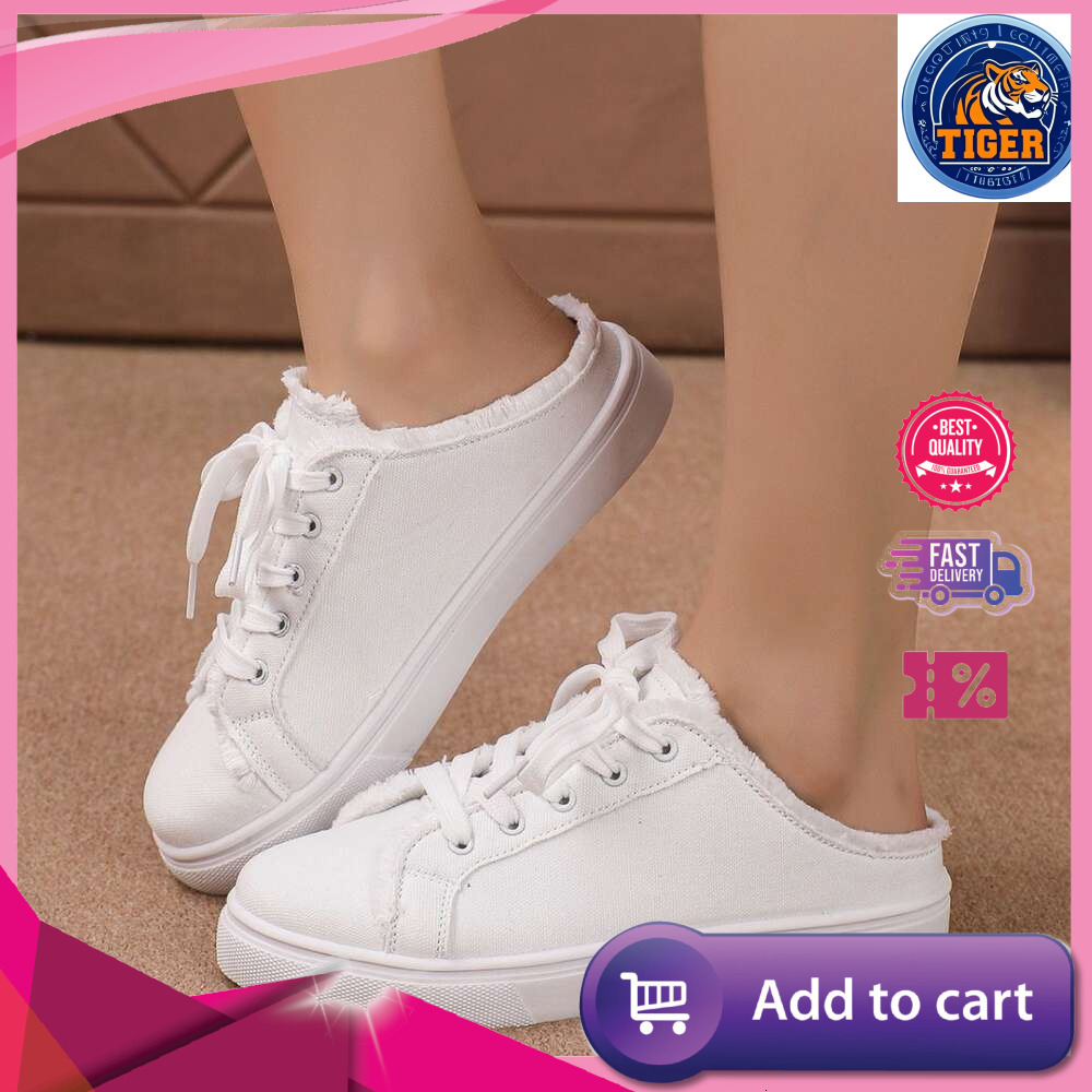 Ddmytiger Size Summer Large New Slippers Women S Fashion Versatile Little White Half Slipperboard Shoes Outdoor Shoes