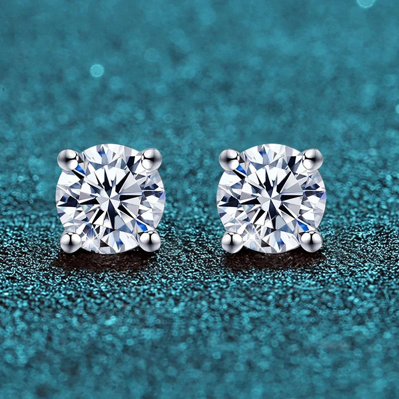 0.1-2CT Test Passed Diamond Studs Earrings for Women S925 Silver Platinum Plated Bride Wedding GRA Fine Jewelry 250512