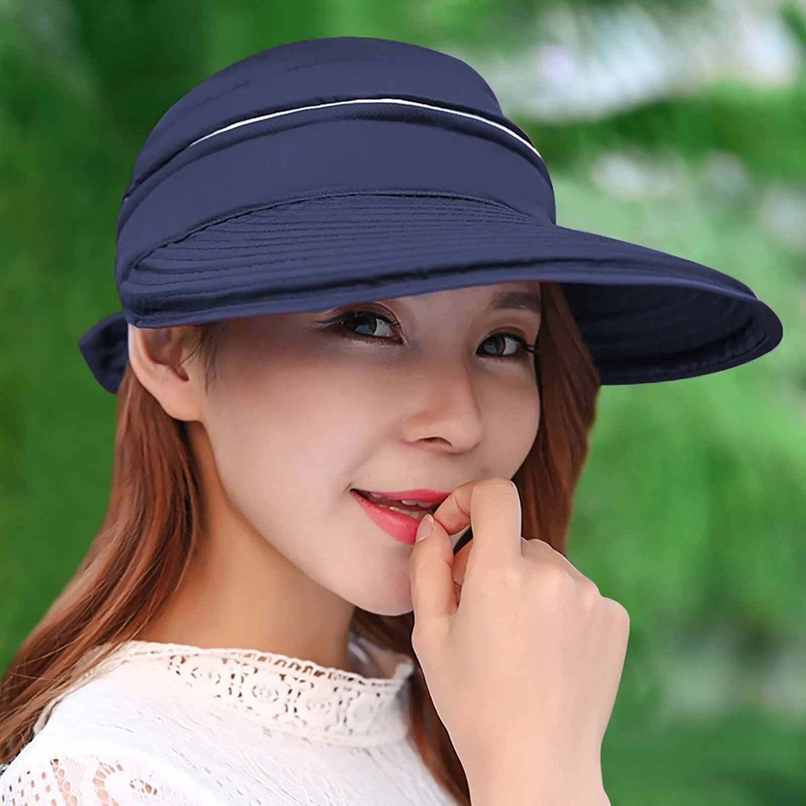 Sunscreen Hat Outdoor Travel With A Bowknot Empty Top Detachable Beach Thin Cap For Female Fashion Useful In Summer 250512