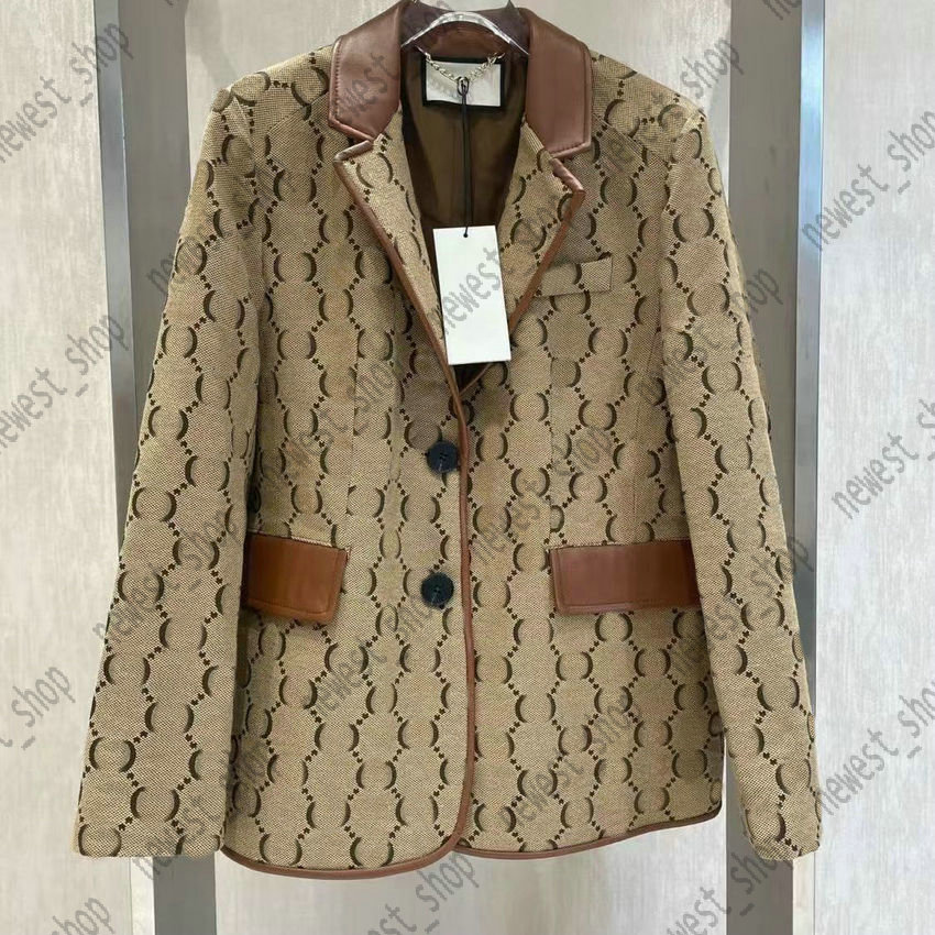 Western clothing womens Blazers designer luxury women outwear Double letter print coat slim fit Jacquard color matching casual Suits Blazer Male dress suit