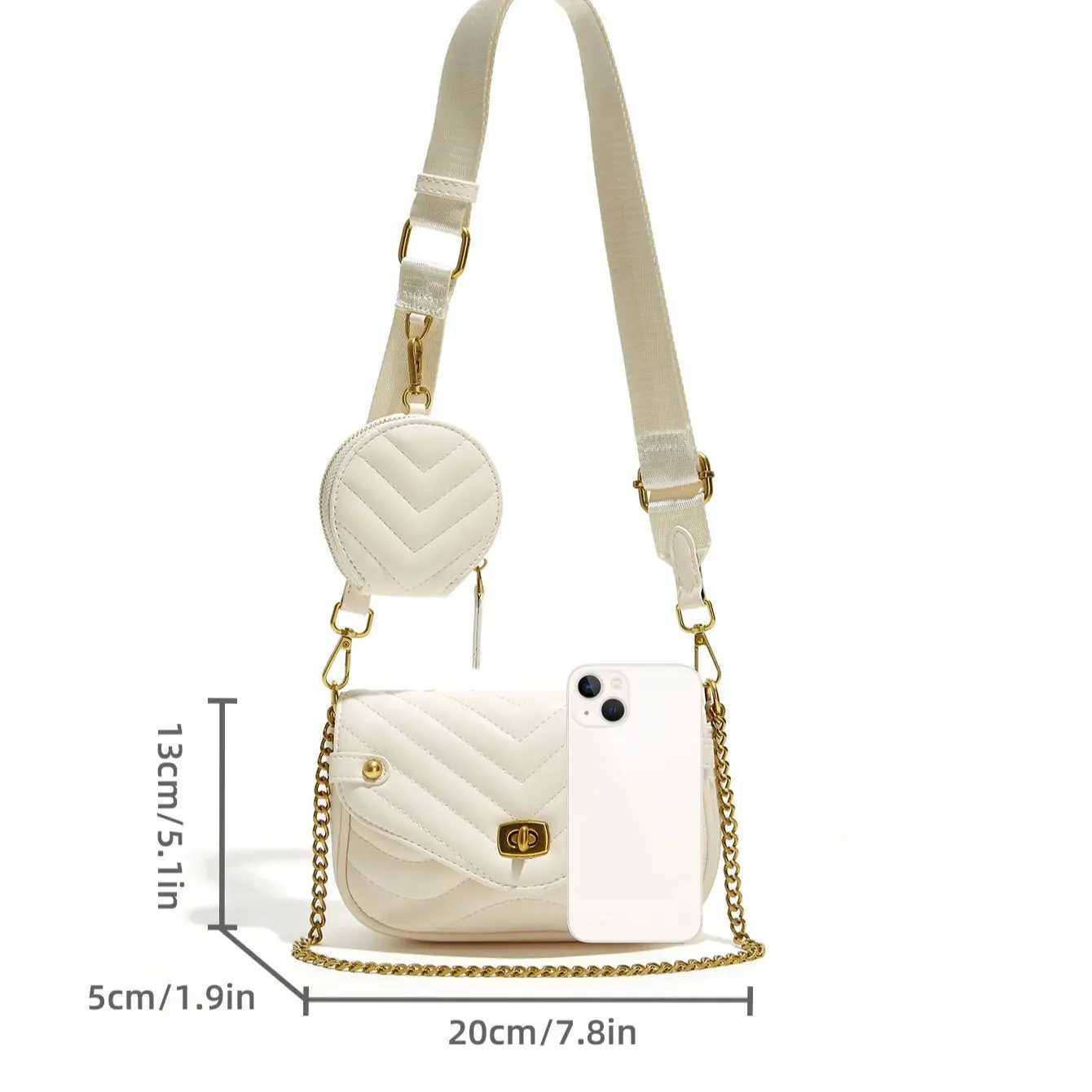 Modern handbag 2024 new handbag 2-piece set detachable shoulder Bag Messenger Bag chain handbag clutch BagW250512