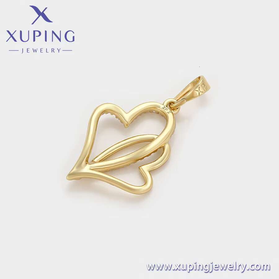 X000939713 Xuping Jewelry Fashion Stacked Zircon 14k Gold Plated Shining Female Girl Pendant