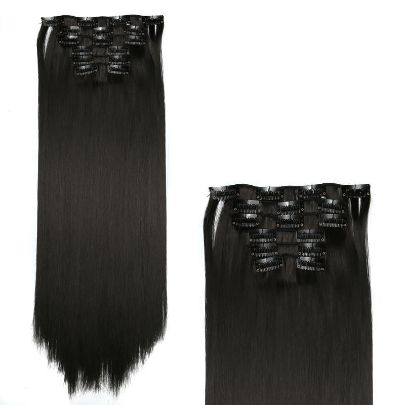 6-piece set of hair extensions long straight hair clips womens hair extensions clips synthetic pieces