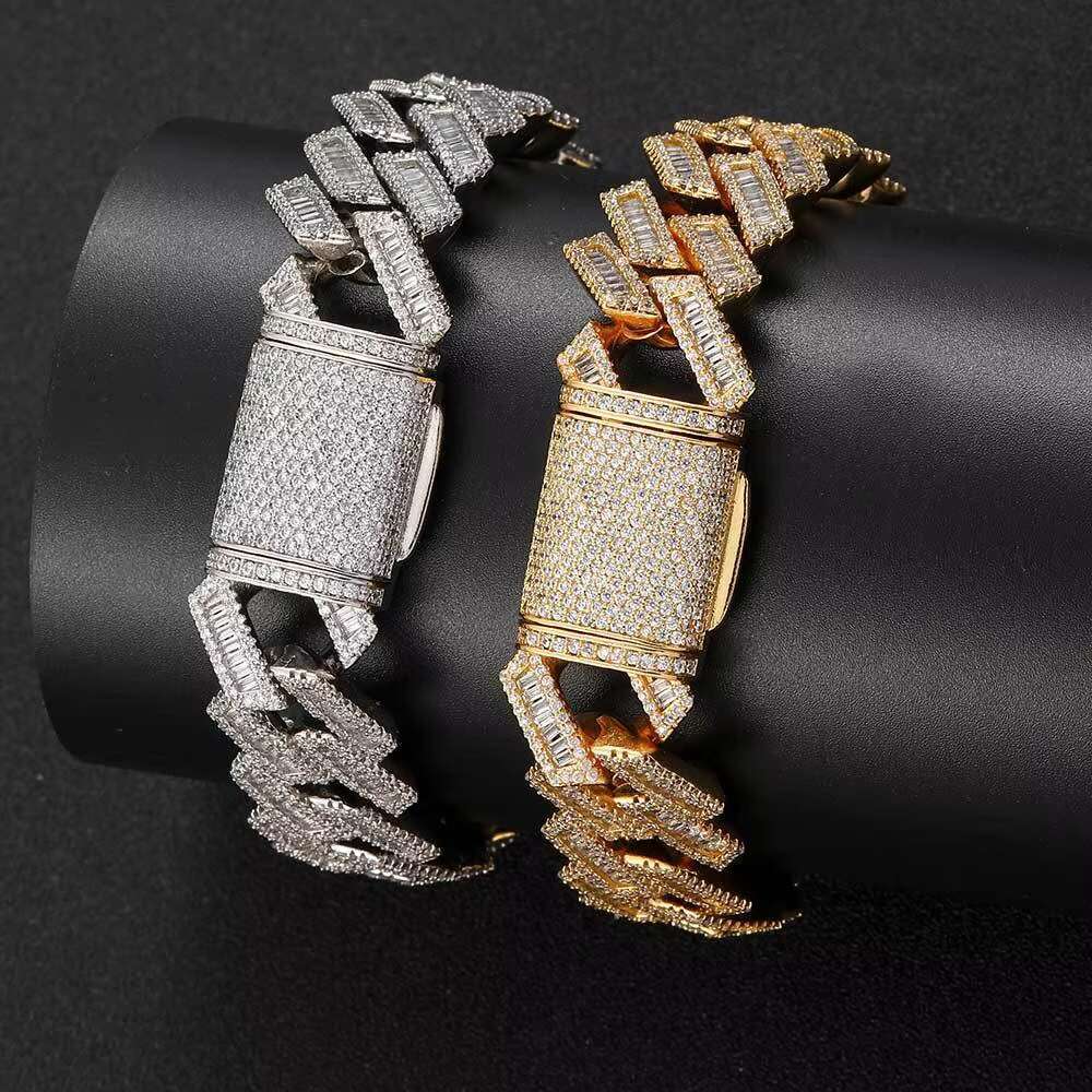 Factory Direct Wholesale Moissanite Cuban Chain Necklace Bracelet VVS Diamond 925 Silver Hip Hop Style Custom Women