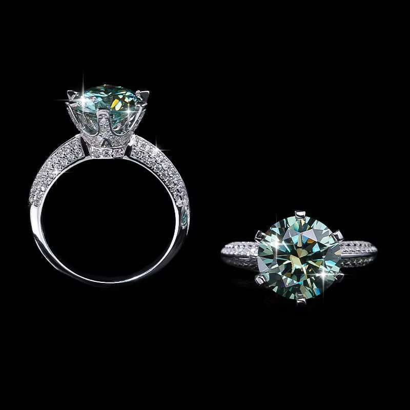 Wholesale With GRA Certificate S925 Sterling Silver 5CT Moissanite Ring Women Engagement Wedding Band