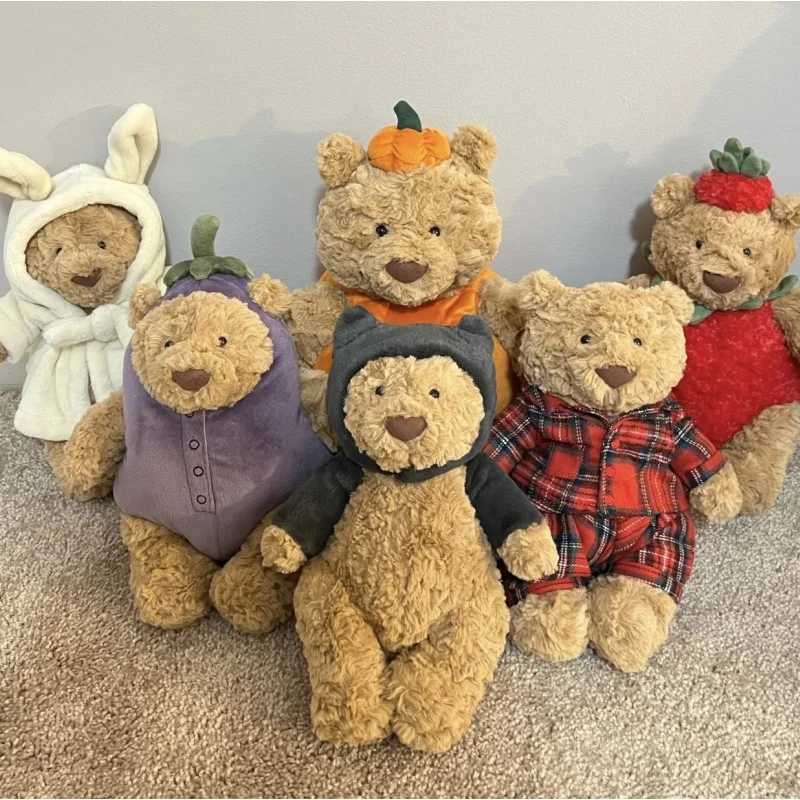 Hot Spot Barcelona Bathrobe Bear Eggplant Bear Strawberry Bear Doll Cute Soothing Companion Doll Festival Trendy Child Gift Toy z2505122KG3