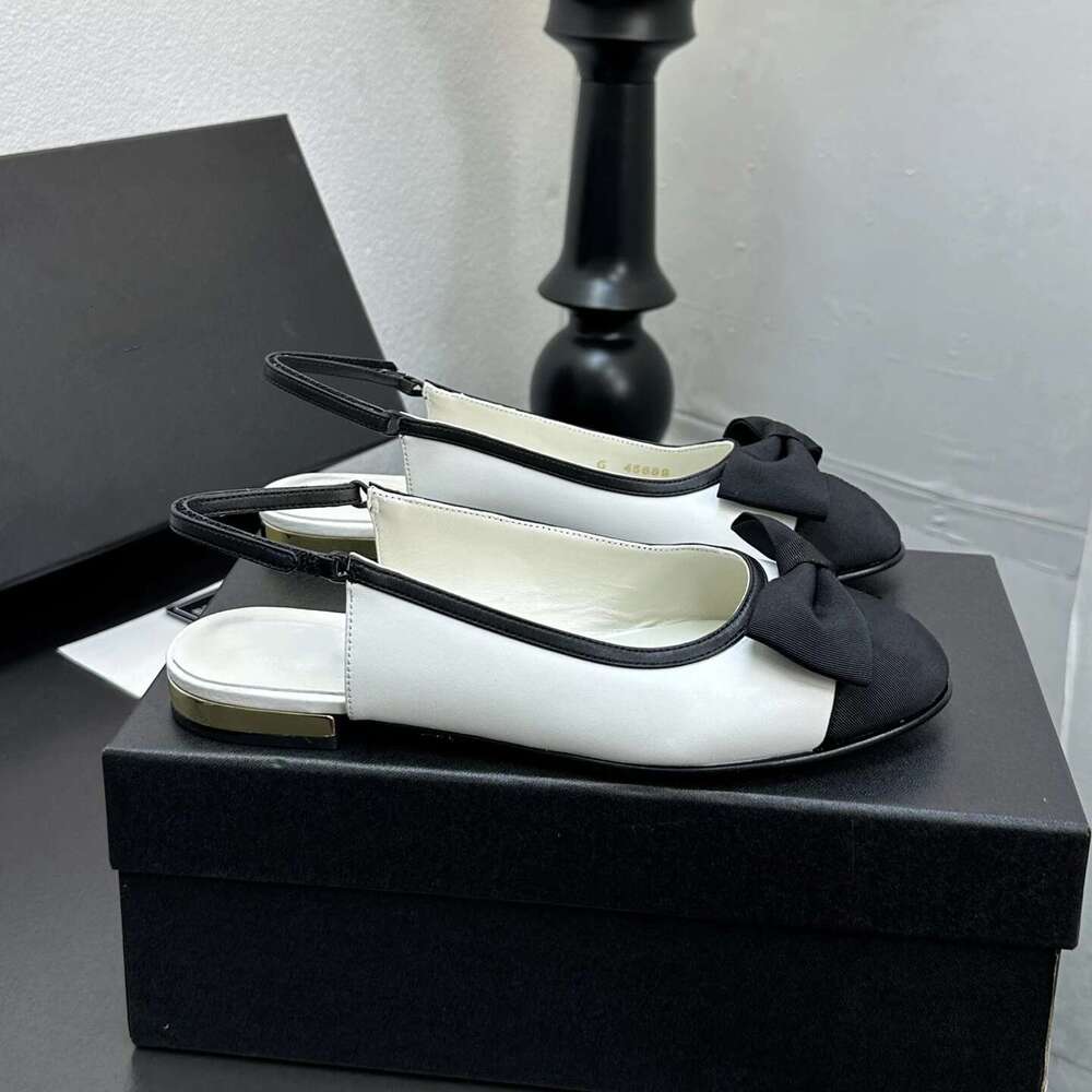 New Women Size34-41 Genuine Leather Sandals Low Heels Butterfly Knot Round Toe Roman Designer Shoes Zapatillas De Mujer