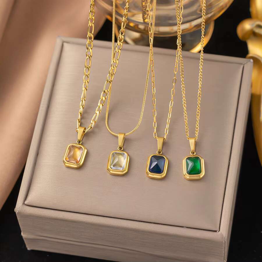 YL fashion design color women's gold-plated hip-hop necklace collarbone chain