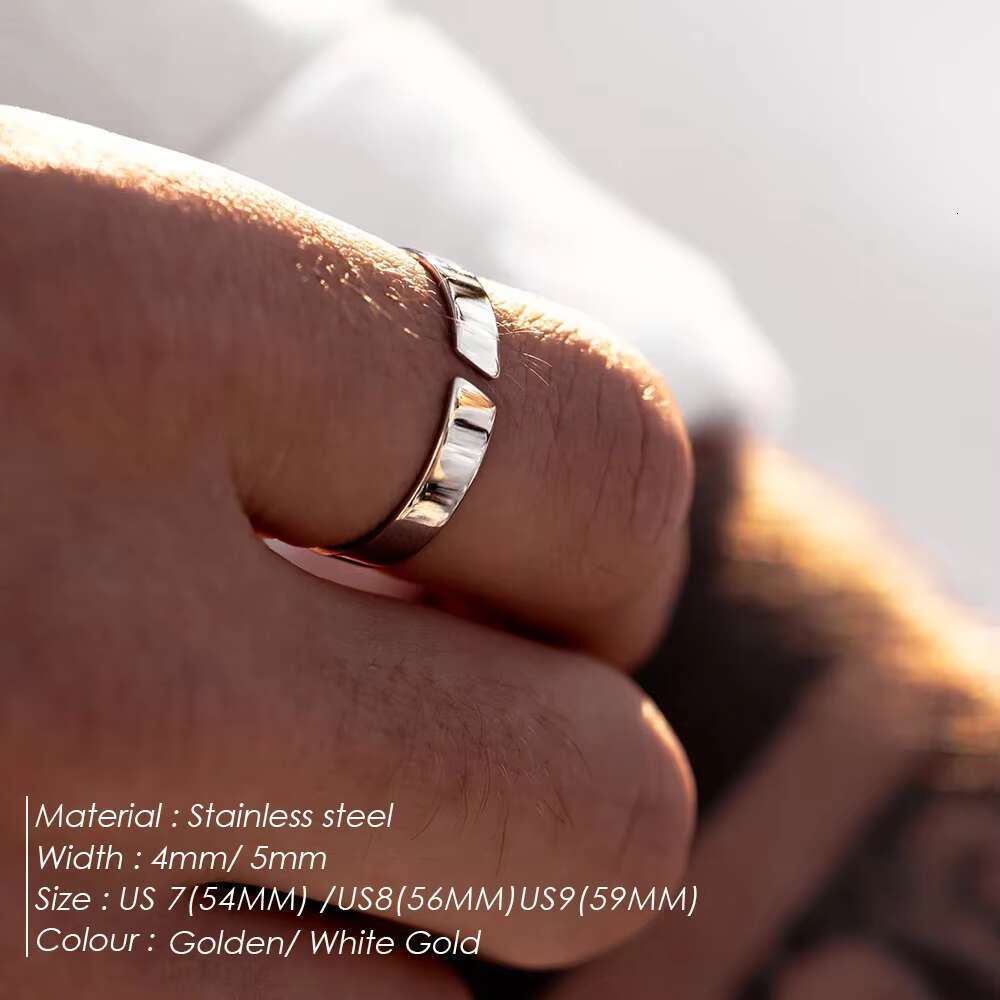 EManco Punk Trendy Minimal Unisize Mens Ring Stainless Steel Platinum Fashion Accessories Wholesale Direct Sales