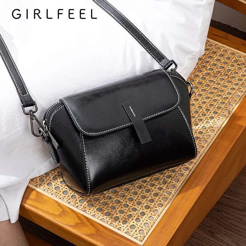 Cowhide Leather Cross Body Small For Women Fashionable And Versatile Shoulder Shell Hand Ladies Casual Phone Bag 5.