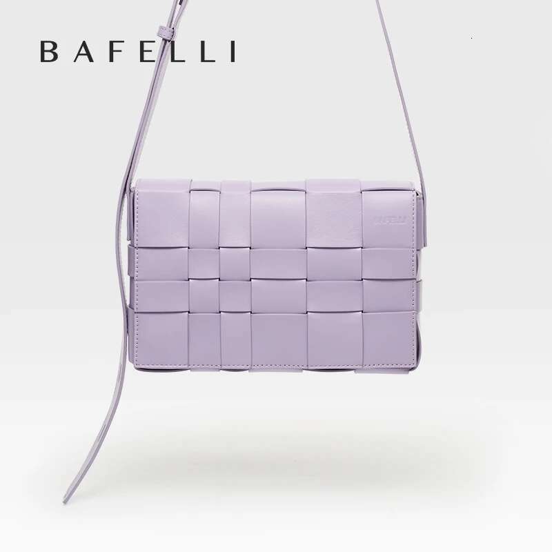 BAFELLI HANDBAG 2025 NEW WOVEN FASHION GENUINE LEATHER BOX BAG SHOULDER CROSSBODY PURSE Women's FEMALE BRAND CLASSICAL