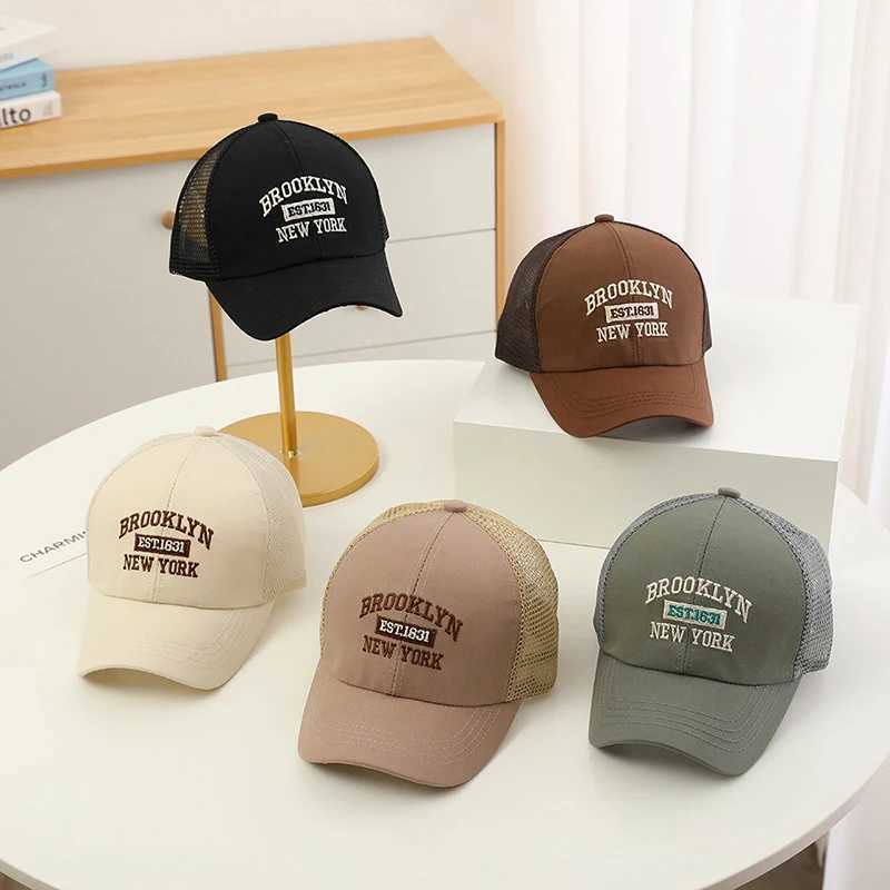 Children Mesh Baseball Cap Summer Breathable Letter Embroidered Baby Sun Hat Kids Boys Girls Outdoor Sunscreen Caps R250512