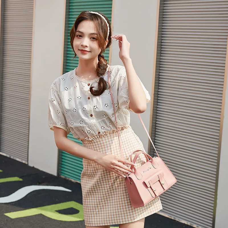 Womens Bag New Korean Version Beautiful Simple Solid Color Crossbody Small Square Bag Small Design Shoulder BagXJ250512