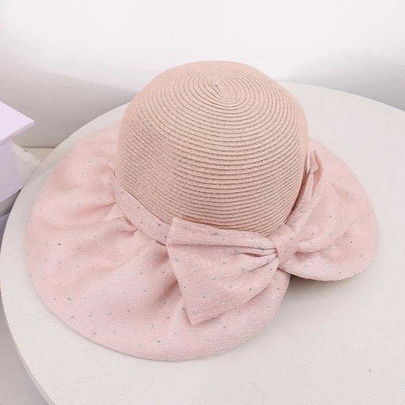 SpringSummer Fashionable Hat with Butterfly Knot Decoration for Casual Outdoor Vacation Beach Travel Sunshade Sunscreen 250512