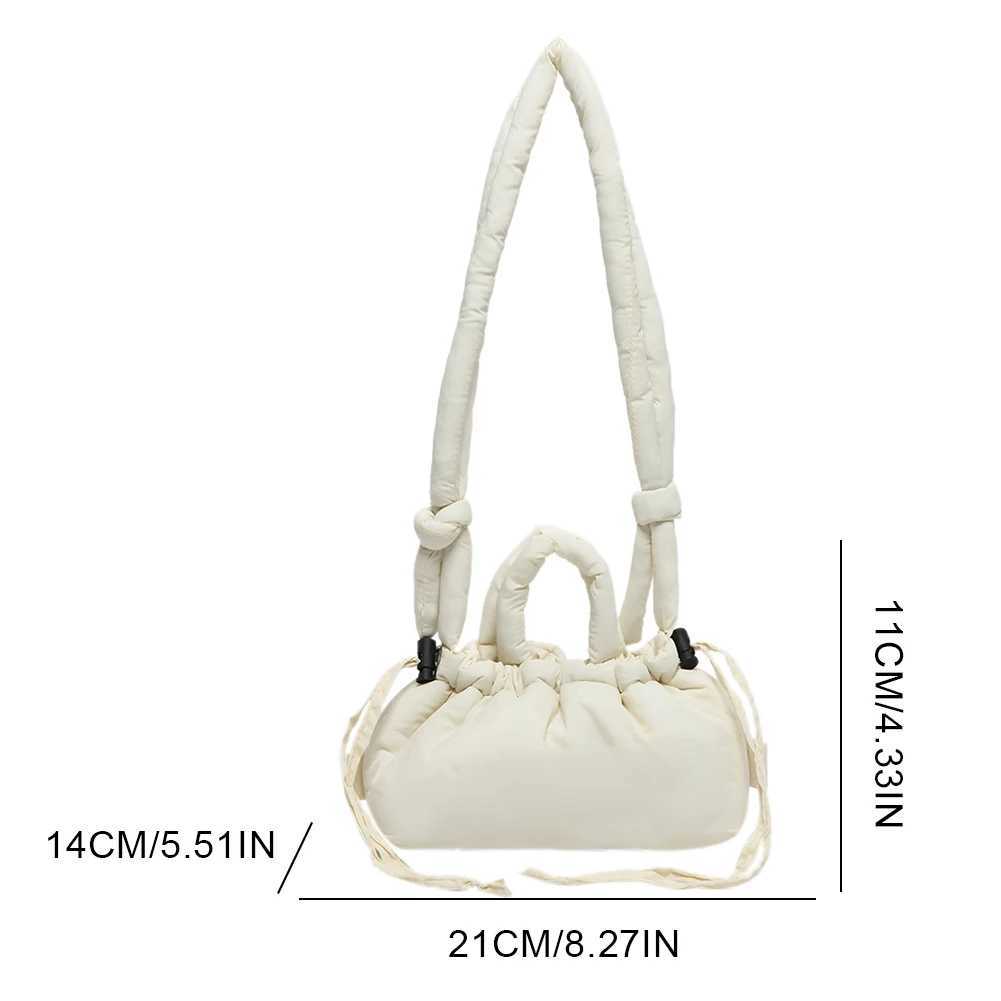 Candy Color Fashion Handbag Soft Puffer Crossbody Bag Cotton Padded with Adjustable Strap for Women Work Shopping Travel BagXJ250512