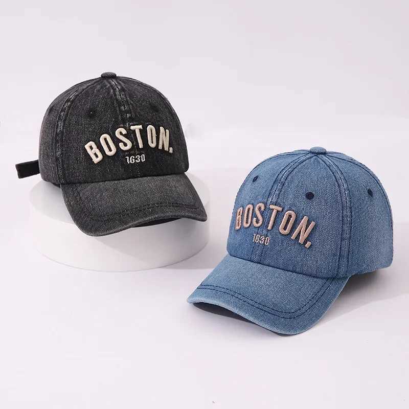 Vintage Denim Children Baseball Cap Letter Embroidery Boys Girls Jeans Duck Tongue Caps Adjustable Outdoor Kids Snapback Sun Hat R250512
