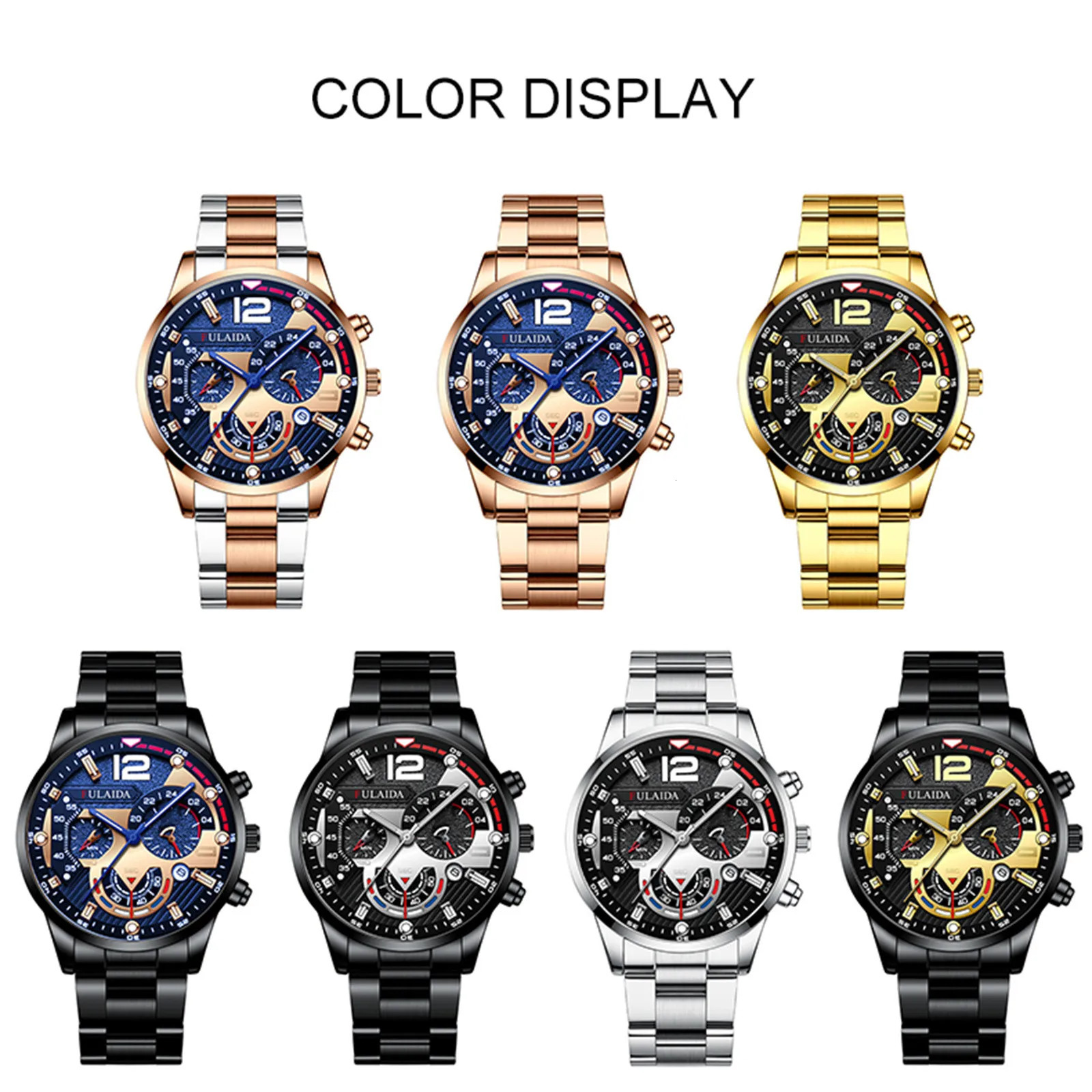 y Business Quartz Watch For Men Simple Luminous Date Watches Male Fashion Stainless Steel Rose Gold 250512