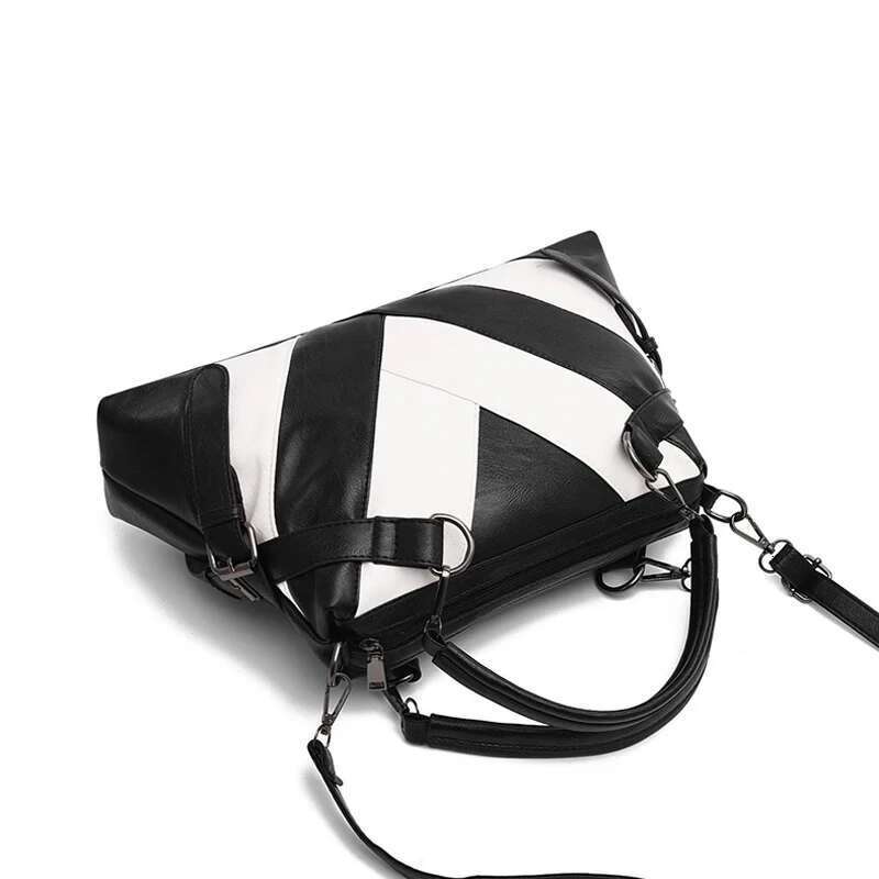 Female Solid Color Patchwork Shoulder Women Designer Handbag Ladies PU Leather Crossbody Bag