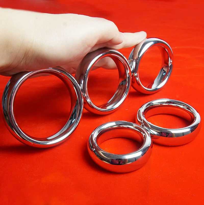 Heavy Weight Cock RingGrip Around Penis and TesticlesMetal Long-Lasting Erection CockringSex Toys for MenBall Stretcher W250512