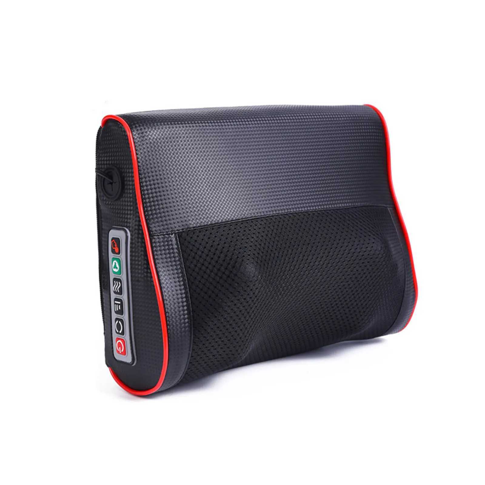 Shiatsu back and neck massager with heat and deep tissue kneading - electric massage pillow for home car and office useW250512