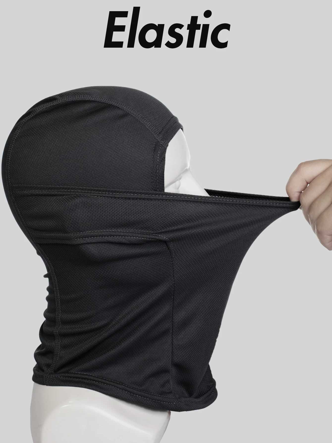 Motorcycle Balaclava Black Mesh Breathable Face Mask Headwear for Training of Cycling SkiingW250512