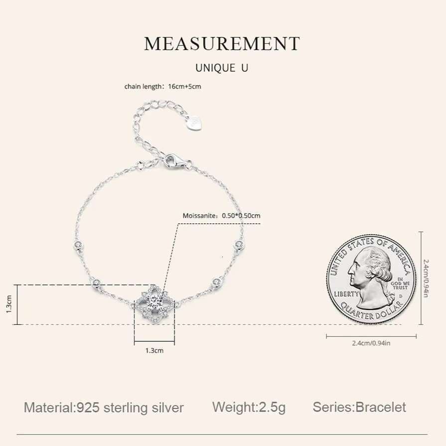0.50 Ct Moissanite Bracelet Platinum Plated Silver Elegant Bangle