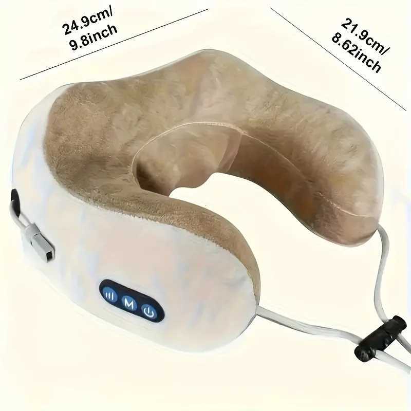Rechargeable U-Shaped Neck Massage Pillow Perfect for Travel Car Office Home Use Ideal Christmas GiftW250512