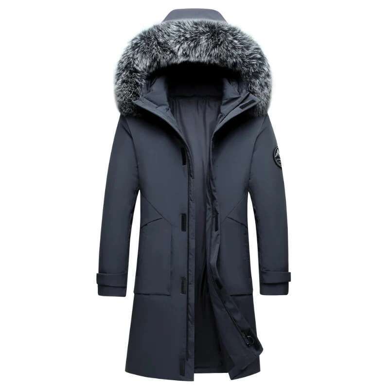 Autumn Winter Men Windproof Coats Mens Warm White Duck Down Hooded Jacket Parkas Multi Pockets Overcoat Male LZLLTT Designer