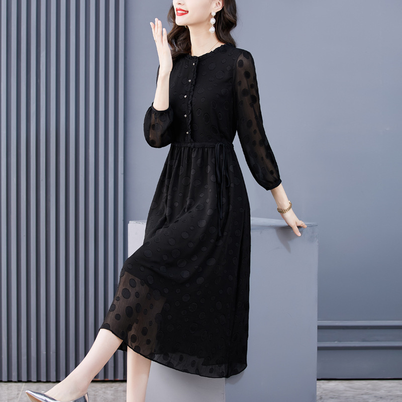 SY6140 Plus size dress long sleeve spring women 2025 new style fashion temperament plus size dress