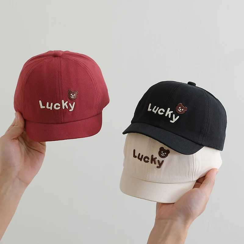 Embroidery Letter Kids Duck Tongue Hat Soft Brim Children Baseball Hats 2-6Year Baby Sunshade Peaked Cap Solid Cotton Sun Visors R250512
