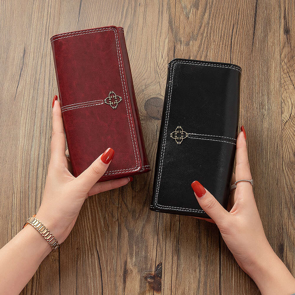 Wallet Women's Long Zipper, Large Capacity, Card Position, Multi function, Two Fold Student Handbag