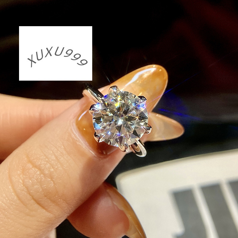 Real 925 Sterling Silver Gemstone Womans Diamond Ring Moissanite Solitaire Rings for Women Engagement Luxury Fine Jewelry