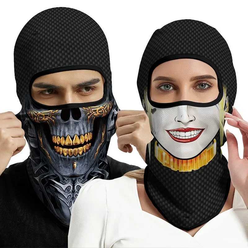 3D Balaclava Black Mask Ghost Headgear Skull Beanies Hat Winter Full Face Mask Motorcycle War Game Airsoft Military Tactical CapW250512