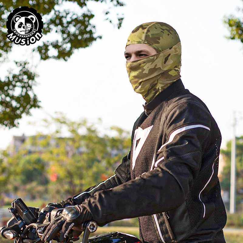 Musion Balaclava Breathable Mesh UV Protection Motorcycle Full Face Mask Balaclava Printed Riding Head CoverW250512