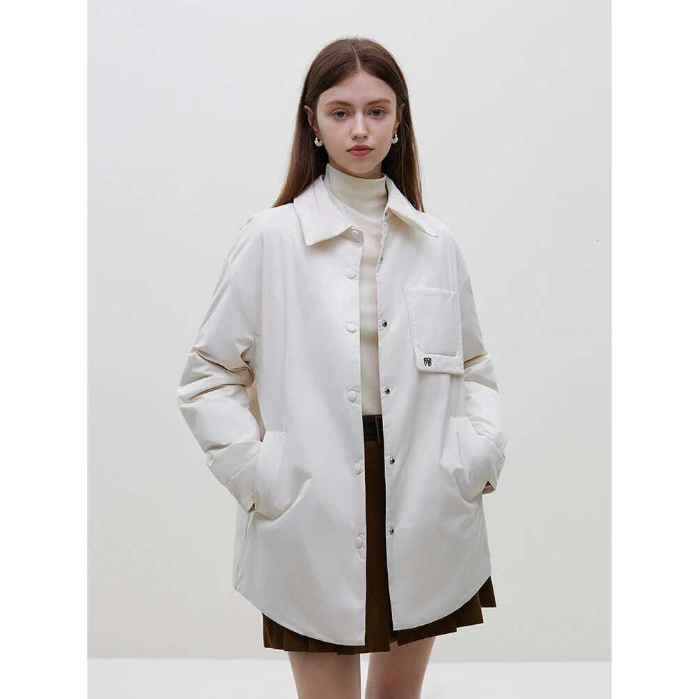 FSLE Office Lady Fashionable Warm College Style Shirt Down Jacket For Women's Winter New Casual Loose Women Shirts 23Fs14121 Designer
