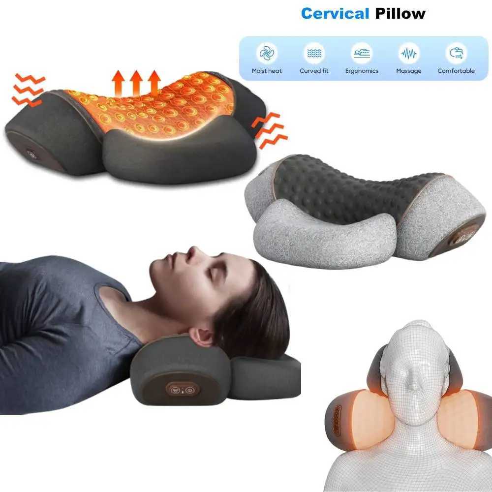 Hot Compress Cervical Pillow Slow Rebound Spine Support Massager Breathable Memory Foam Pillow for Neck Traction Relax Sleep AidW250512