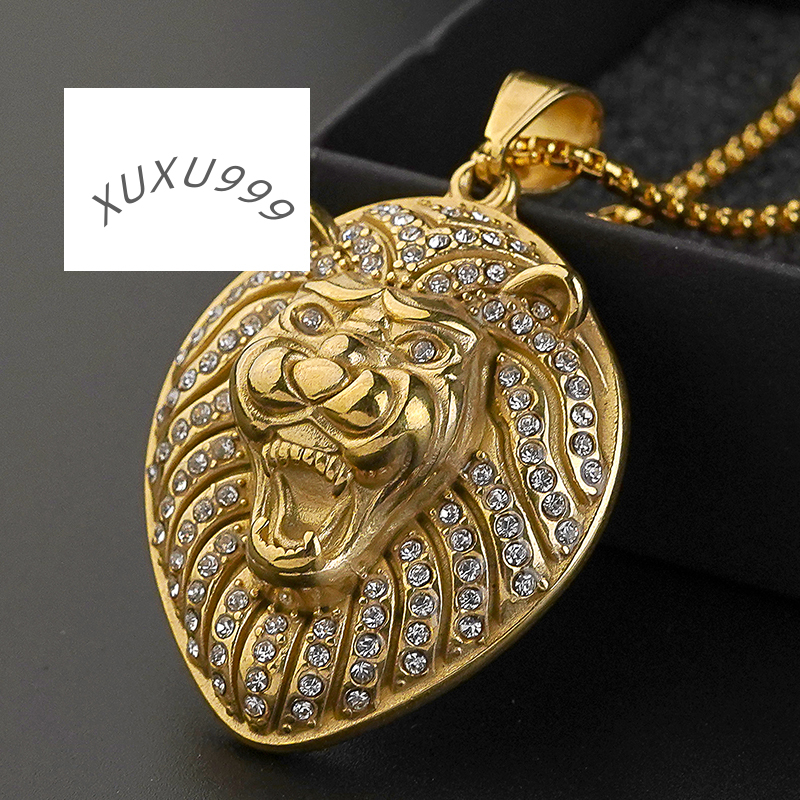Lion Head Pendants Necklaces Hiphop Jewelry Hipster lion Head Micro-set Full CZ Fashion Hip Hop Pendants Mens Necklace Pendant