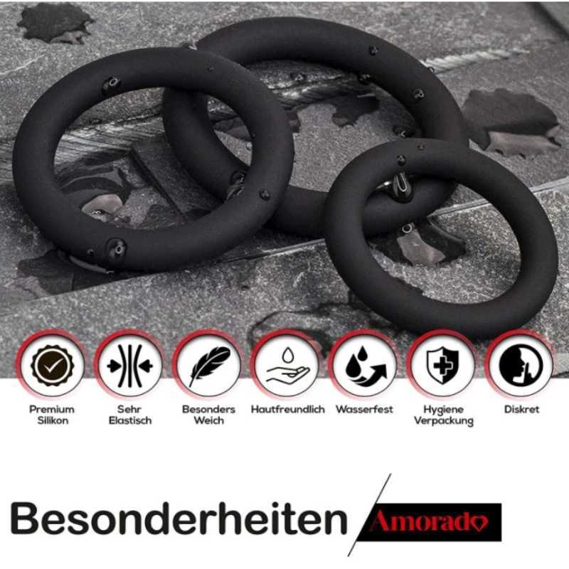 3pcs Cock Ring Colorful Penis Ring S/M/L Sex Toys for Men Cockring Rings Adult Toys Male Chastity Cock Cage Delay Time Sex Shop W250512