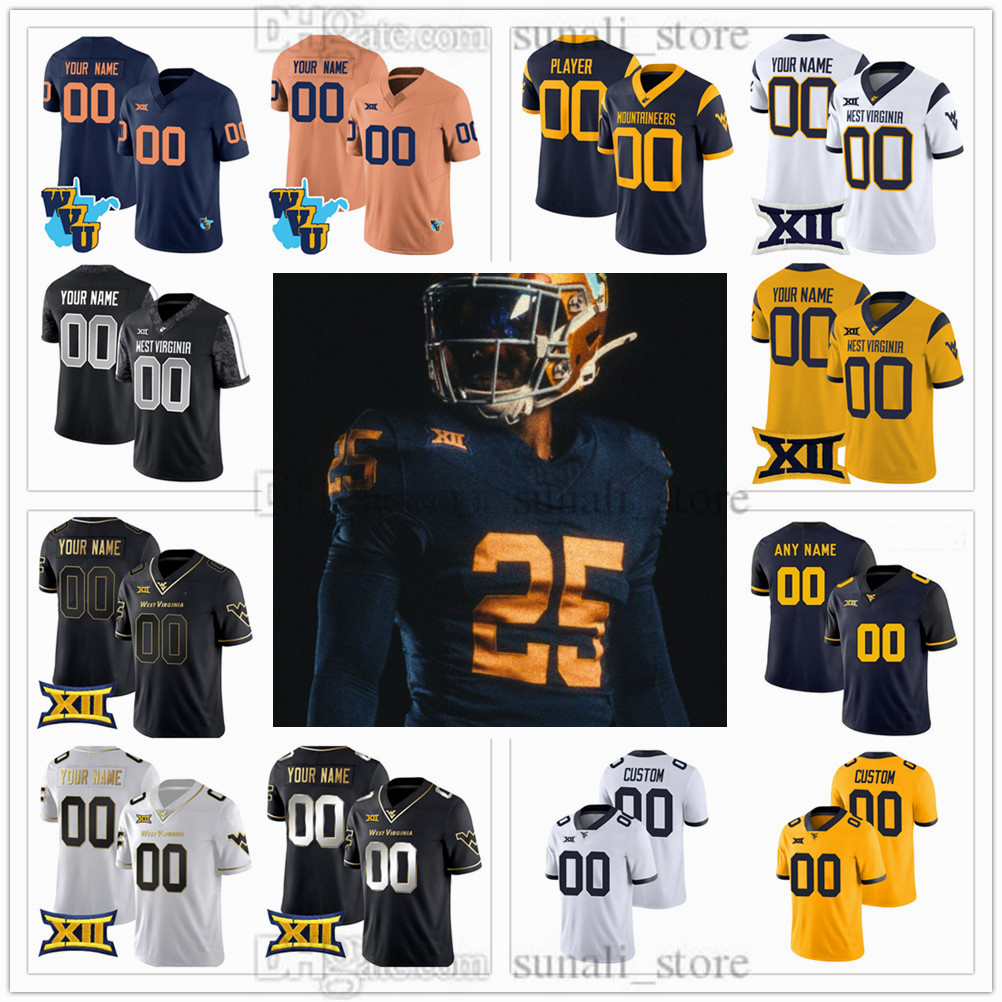 Men 1965-2025 WestVirginiaMountaineers Football Jerseys 12 Scott Kean 1 Jahiem White 24 Rodney Gallagher III 67 Landen Livingston 74 Ty'Kieast Crawford All Stitched