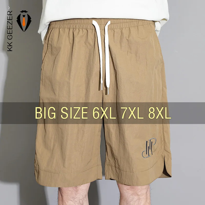 Summer Men Shorts Beach Quick Dry Oversized 6XL 7XL 8XL Plus Size Outdoors Trousers Casual Quick Dry Breathable Loose Lightweigh 250509