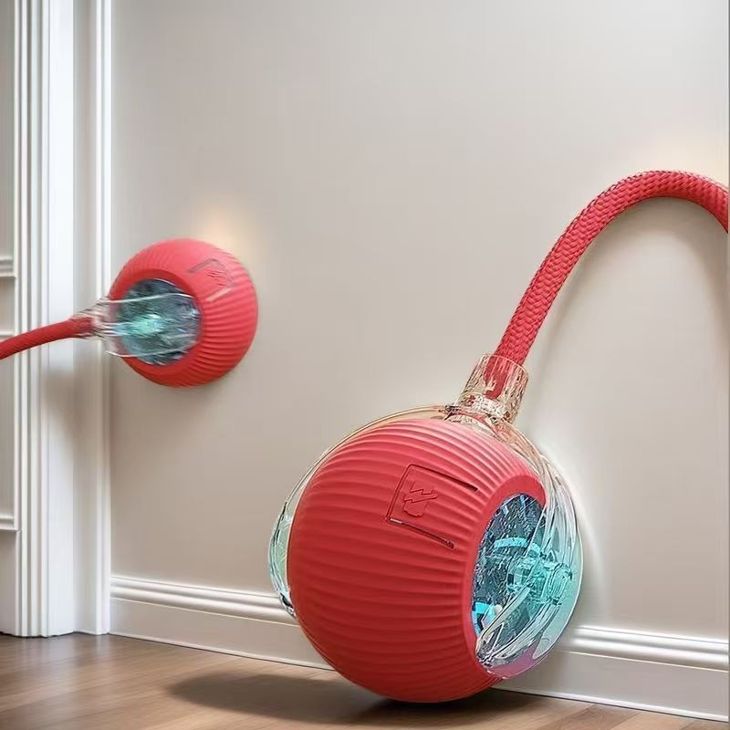 Interactive Smart Cat Toy - Auto-Rolling Pet Plaything With LED Lights And USB Rechargeable Feature