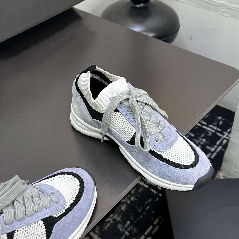 New Women Size35-42 Natural Cow Suede Sneakers Mesh Flat Platform Sports Leisure Flats Designer Shoes Zapatillas De Mujer